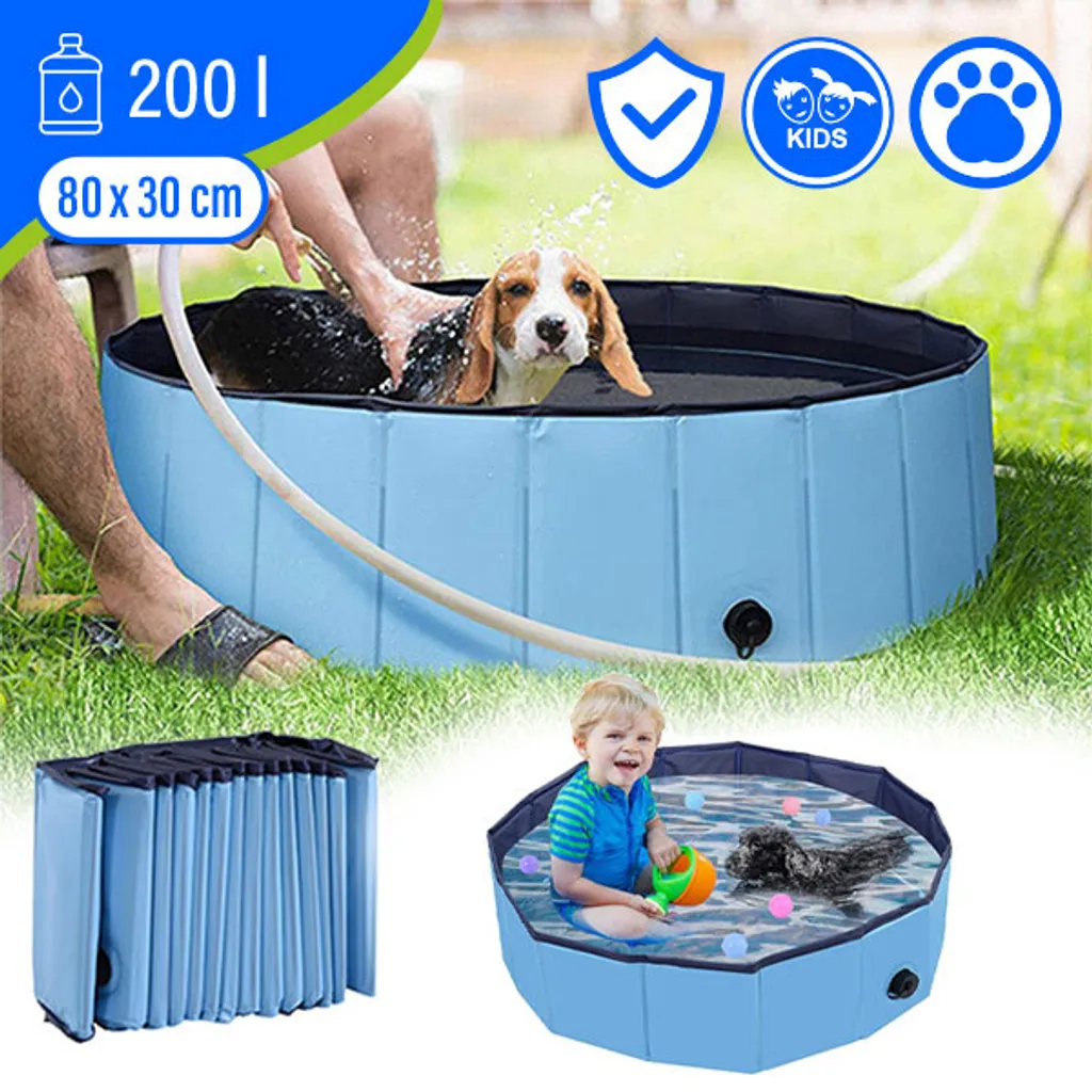 Piscina multifunzionale pieghevole e portatile, per bambini e animali domestici, resistente agli artigli e ai graffi, rinfrescante nelle giornate più calde - Dogpool