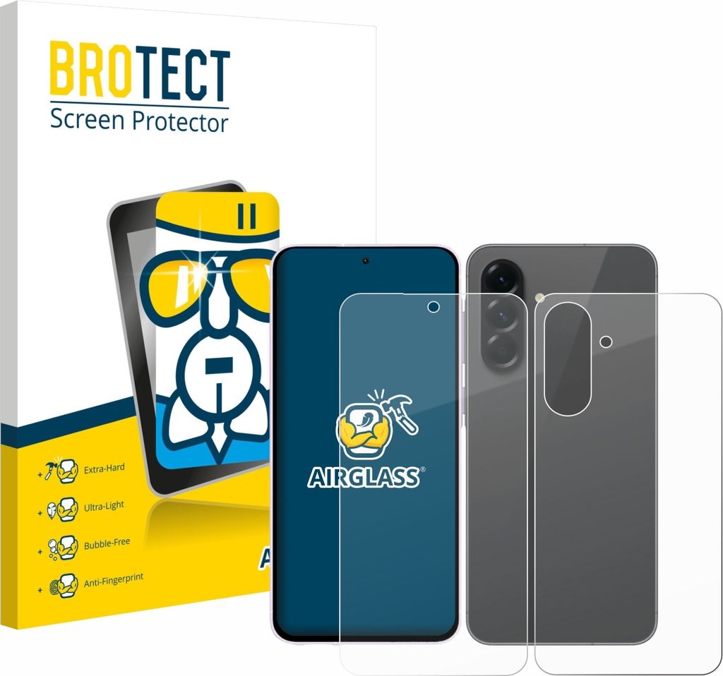 BROTECT Schutzglas für Samsung Galaxy A56 5G Enterprise Edition (Display+Rückseite) Schutzfolie Panzer Folie Glas Display Schutz klar