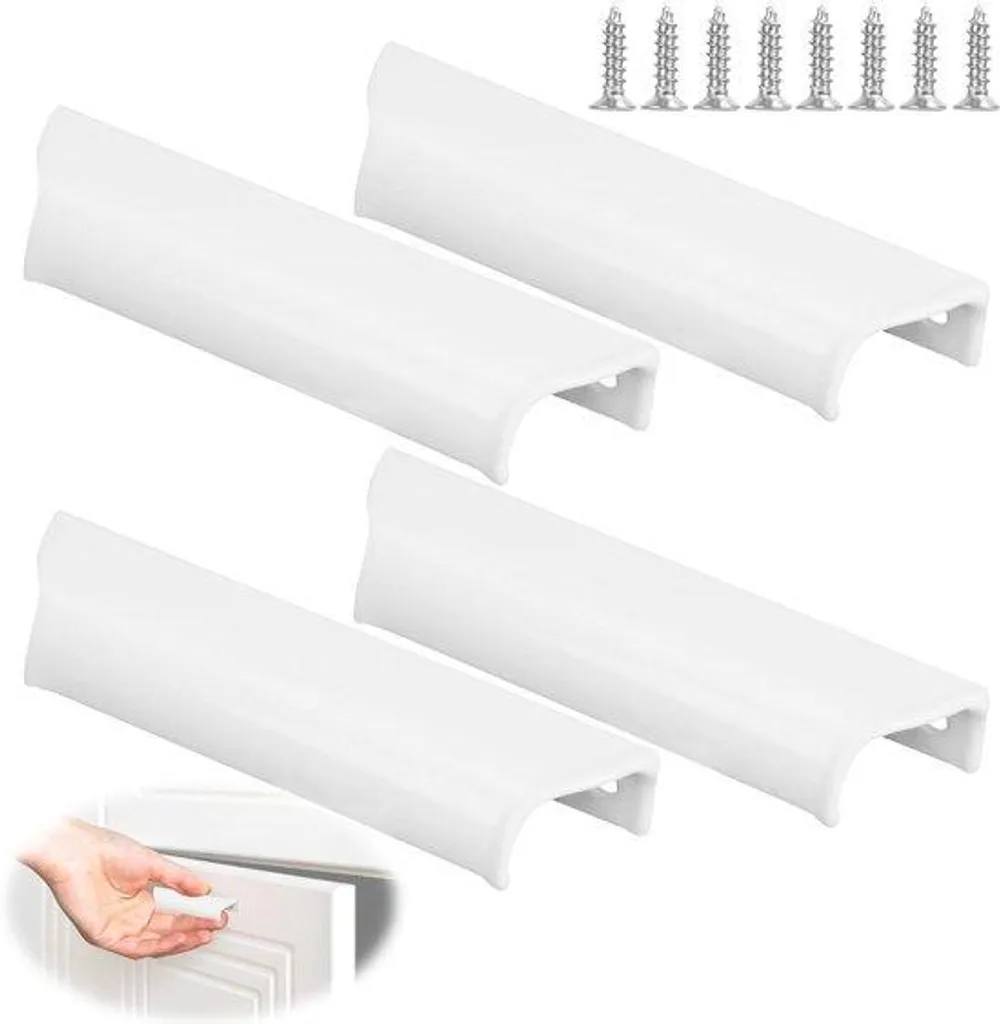 Réparer porte de balcon : 4 poignées blanches alu avec vis de fixation
