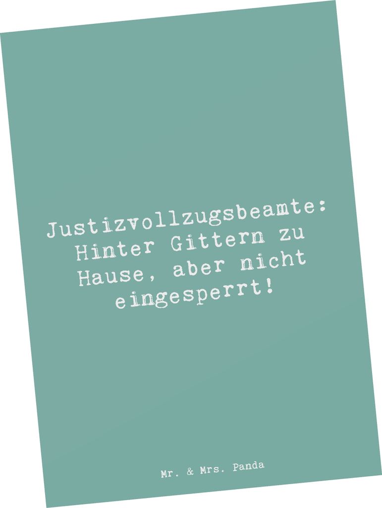 Mr. & Mrs. Panda Postkarte Spruch Justizvollzugsbeamte Freiheit - Meeresbrise - Geschenk, Beruf, Zusammenhalt im Vollzug, Vertrauensperson, Ansicht...