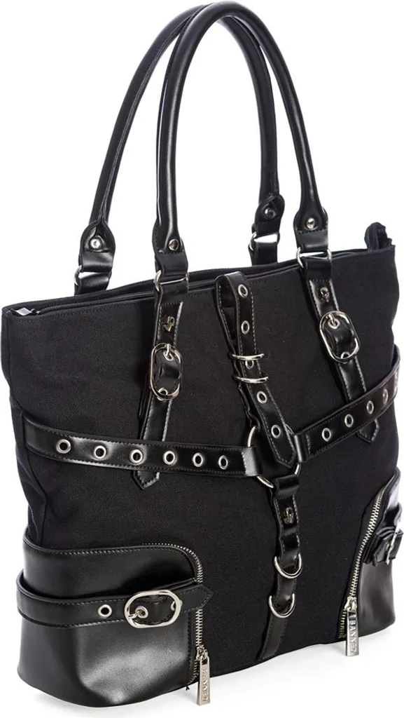 Sac à main Savanna Grand Format - Sac Robuste pour Look Gothique Noir