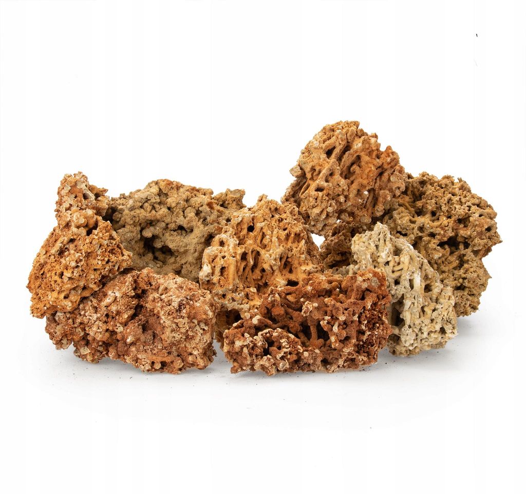 Aquarienstein Kalkstein 15 kg Mix Rot-Gelb