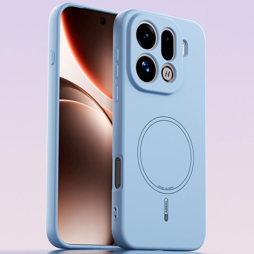 Magnetische Handyhülle für Oppo Find X9 Pro, MagSafe kompatible, Flüssig Silikon Stoßfest Kratzfest Hülle Blau
