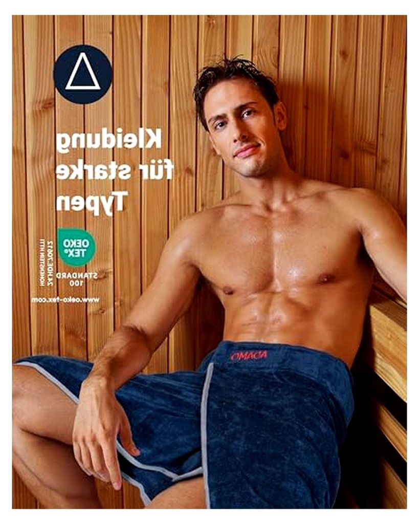 Dunkelblaues XXL-Sauna-Kilt für Herren in großen Größen mit Klettverschluss