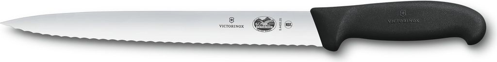 Fibrox, Schinkenmesser, 25cm, Wellen, schwarz