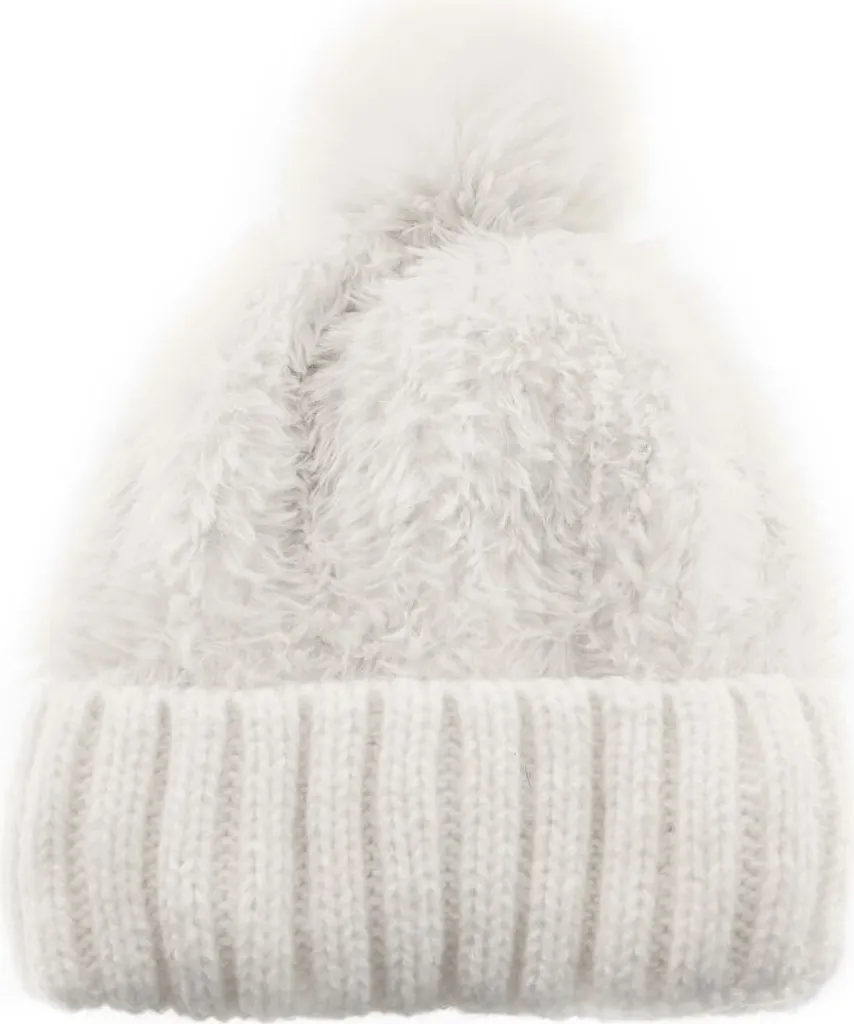Cappello Caldo Bianco Panna per Tutta la Famiglia - Fodera Morbida