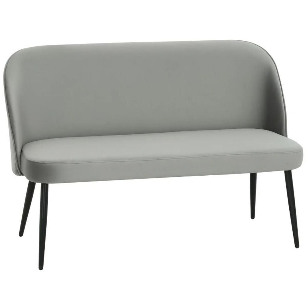 2-Sitzer-Sofa, moderne Polstercouch mit Metall- und Holzrahmen