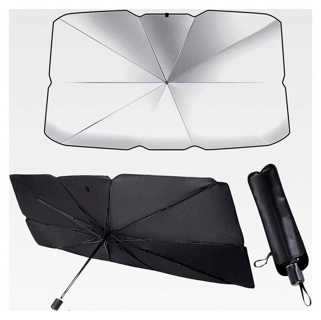 Auto-Sonnenschirm 140 x 80 cm, faltbar, UV-Schutz für Windschutzscheibe, geeignet für Auto, SUV, Van, Pick-up