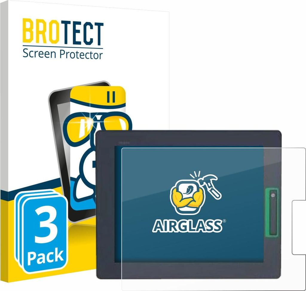 3x BROTECT Schutzglas für Schneider-electric HMIDT542 Schutzfolie Panzer Folie Glas Display Schutz klar
