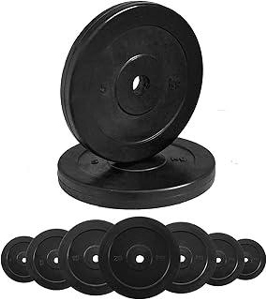 Gummierte Gusseisenscheiben G5 HT SPORT Ø Loch 25 mm für Fitnessstudio und Heimgymnastik von 0,5 bis 20 kg für Lenker und Hanteln