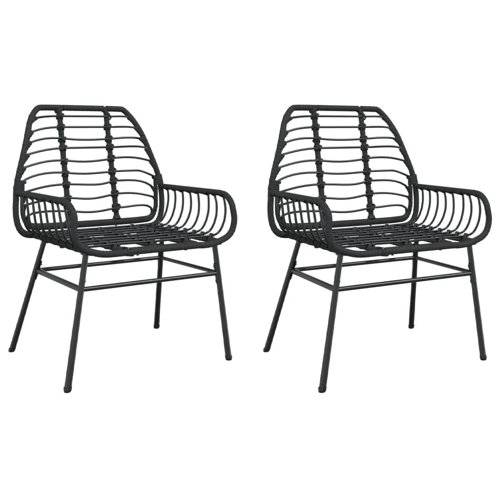 vidaXL Sedie Giardino Polirattan Nero 2pz | Impermeabili e Leggere