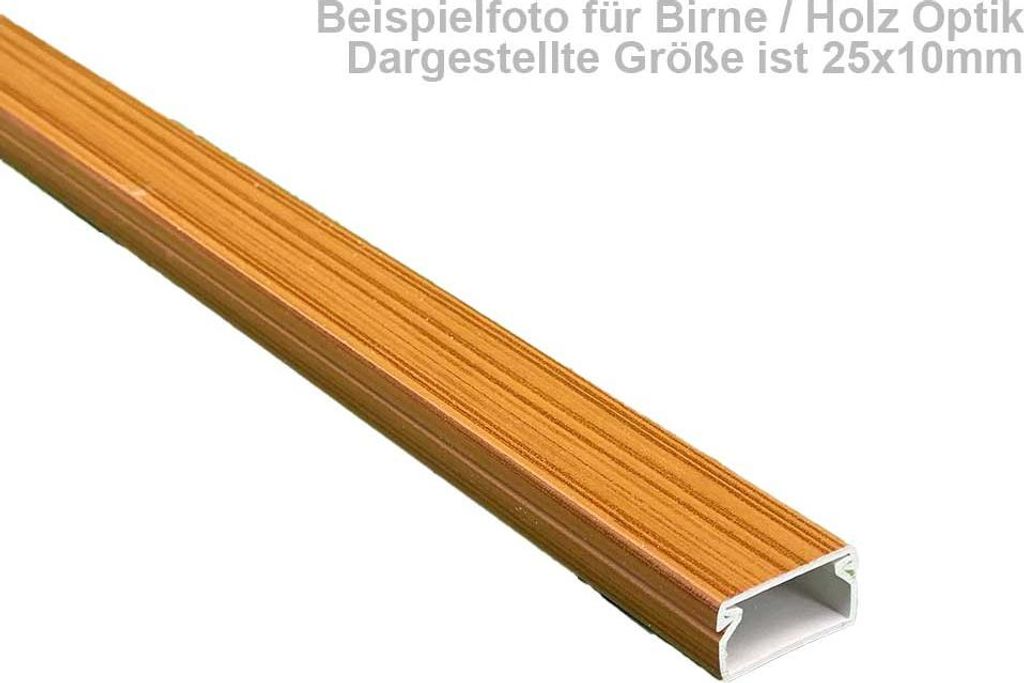Kabelkanal 25×25 mm Birne Holzoptik – 1 m – zum Schrauben – Kunststoff