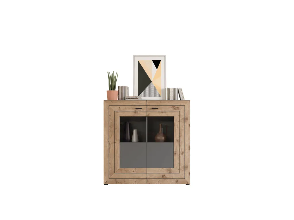Buffet gris Freno en bois à 2 portes pour un design contemporain