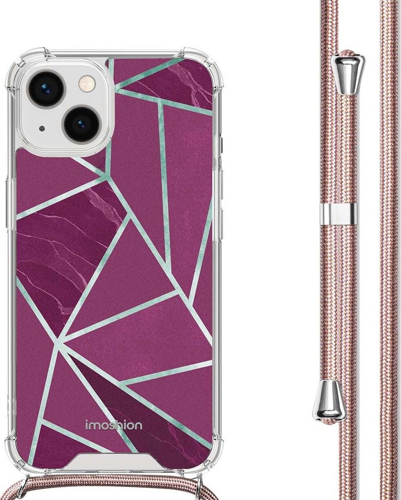 imoshion Design Hülle mit Band iPhone 13 - Bordeaux Graphic