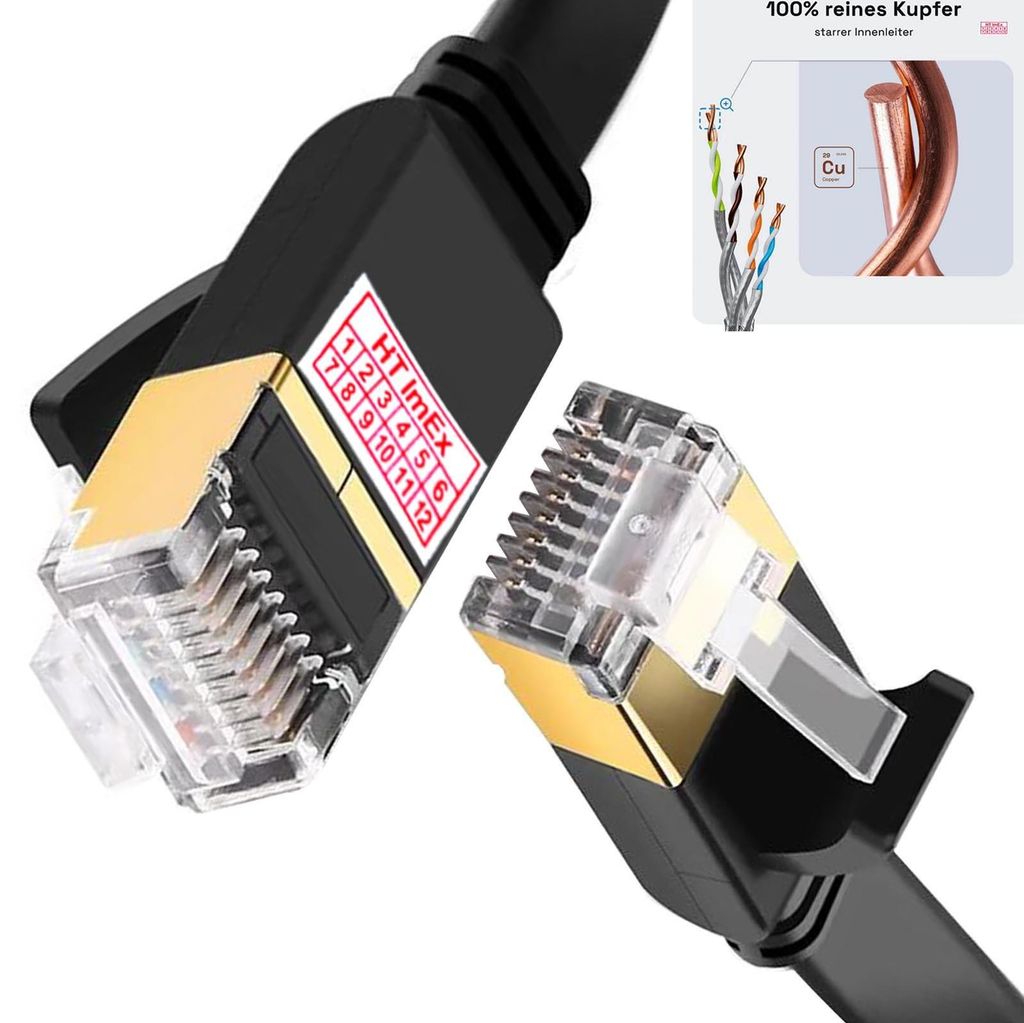 CAT8 Patchkabel Netzwerkkabel S/FTP LAN DSL Ethernet Netzwerk Kabel 2m