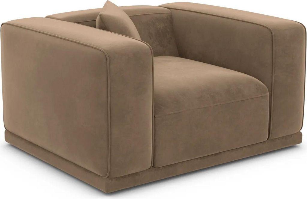 Samtstoff Sessel Diora Braun