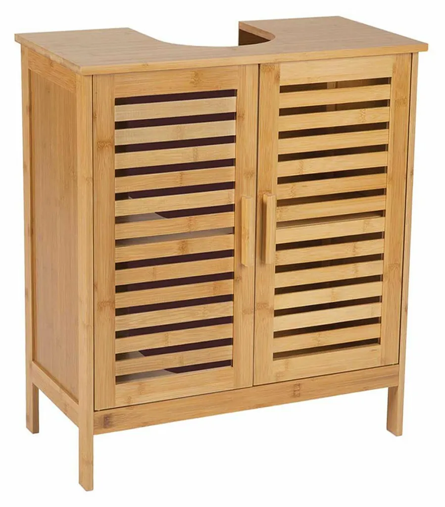 Meuble de rangement sous-évier en bois de bambou pour salle de bain