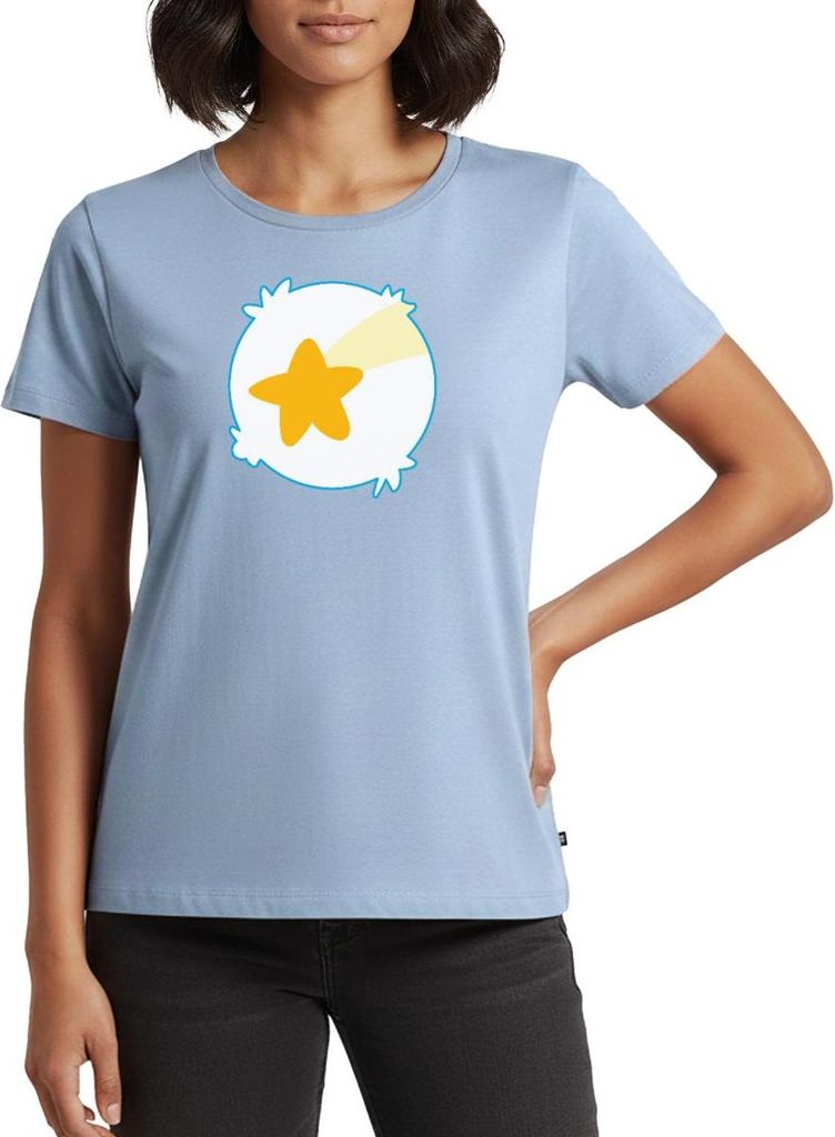 Spreadshirt Bärchi Glücksbär Wunsch Stern Hellblau Karneval Frauen Premium T-Shirt, XL, Hellblau