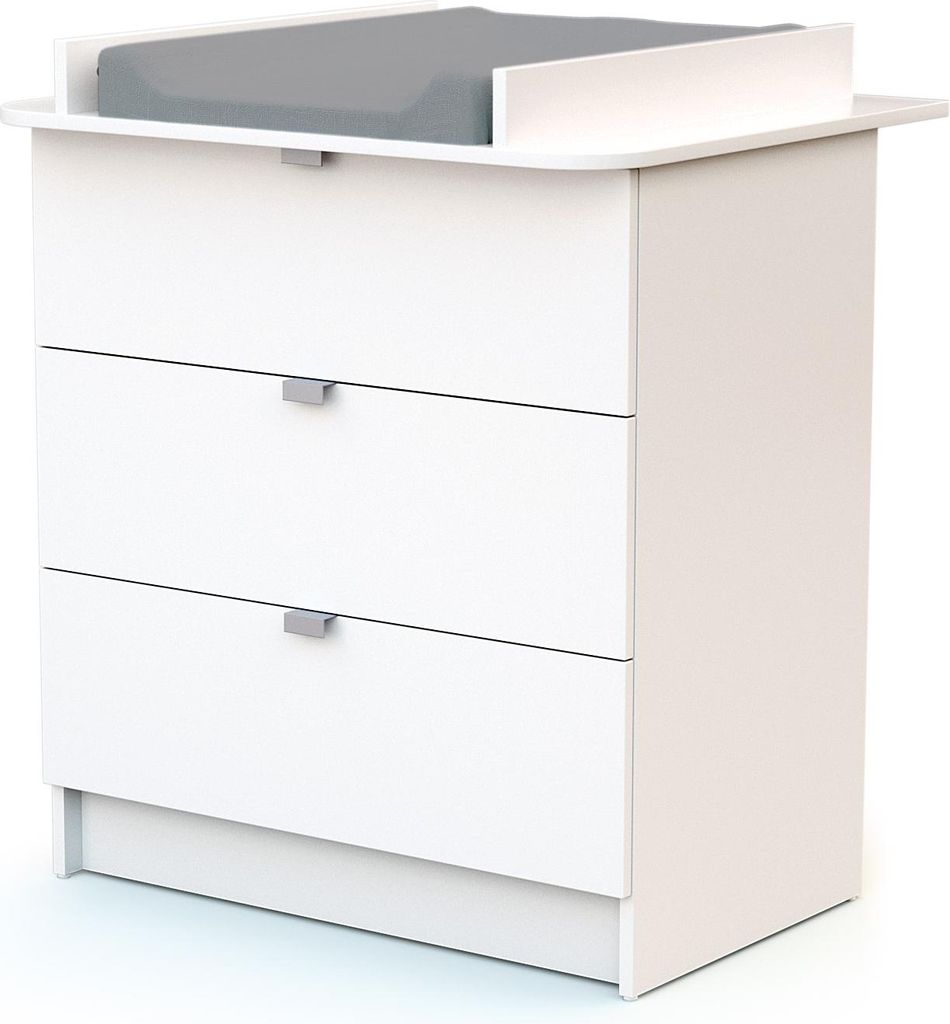 WEBABY - Wickelkommode Weiß ALBA| 3 Schubladen | 79 x 65 x Produktbild 