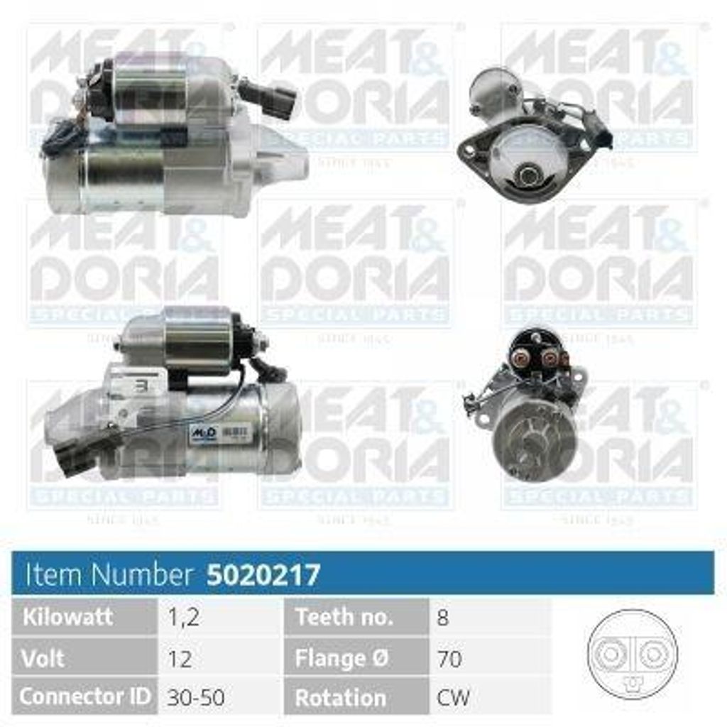 MEAT & DORIA 5020217 Starter Anlasser 1,2kW für NISSAN ALMERA II Hatchback (N16) 12V