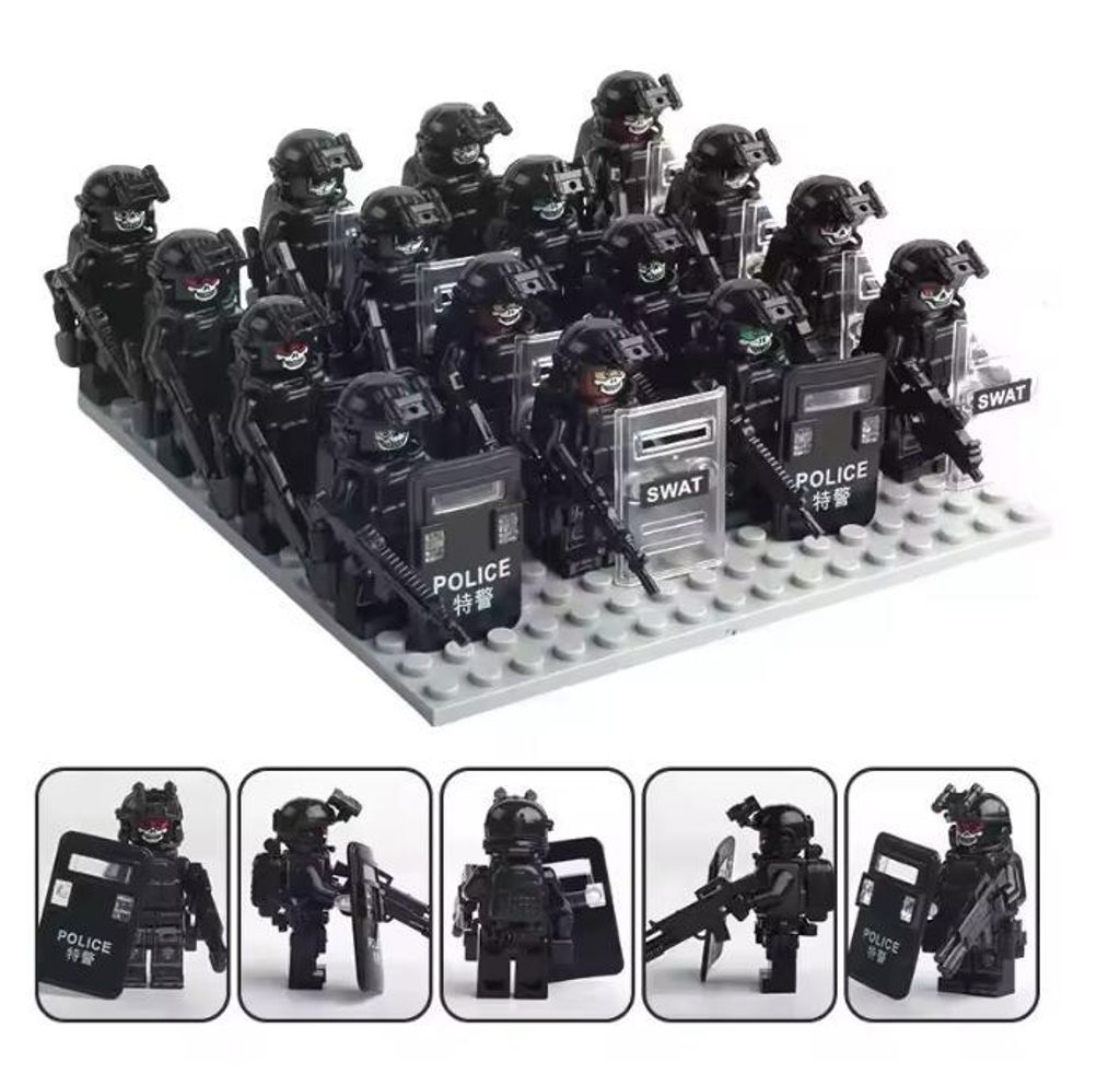 16 Kusů figurek k legu - Speciální tým SWAT policie + Obrázek produktu 