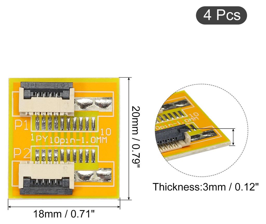 4 Stš¹ck FFC FPC Erweiterungsplatine PCB-Extend ZIP HDD-Anschluss 4 Pin 1mm Pitch Einseitig fš¹r LCD 3D Drucker Kamera DVD TV Laptop