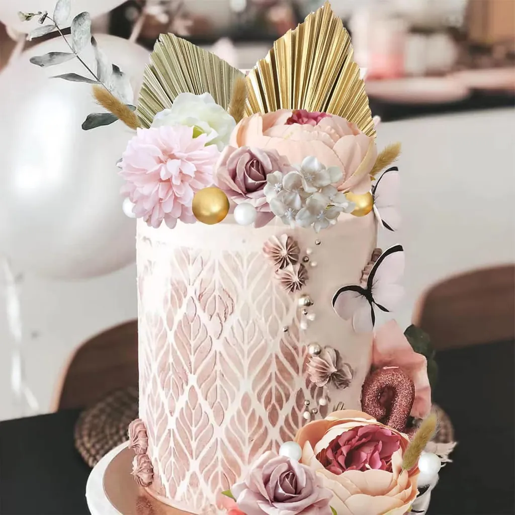 Décoration de gâteau pour baby shower et mariage thème bohème rustique - 6