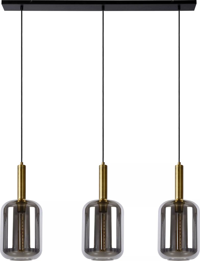 LED-Pendelleuchte JOANNET schwarz - 3x E27 Fassung - Fumé