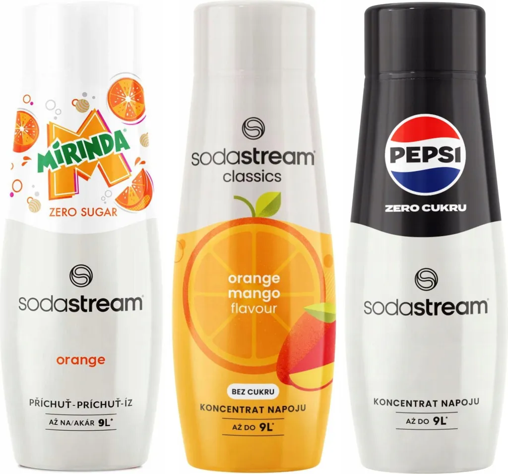 Pack Sirop SodaStream Mirinda Zero Mango Pepsi Zero pour Machine 440ml