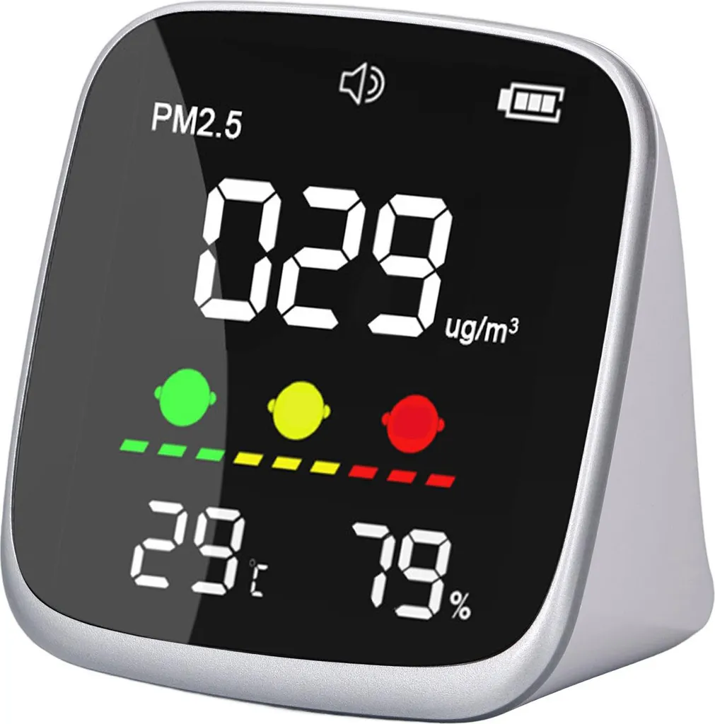Détecteur de Pollution PM2.5 - Testeur Air Température Humidité 1600mAh Noir