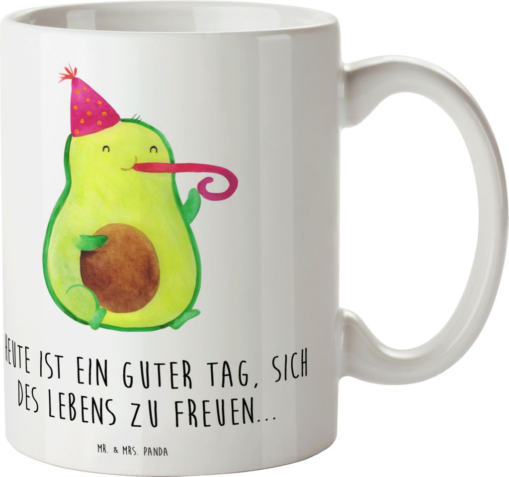 Mr. & Mrs. Panda Geschenktasse Avocado Feier - Weiß - Geschenk, kaffeebecher bedruckt, Party, Becher, Gute Laune, Pott, Fete, Keramikbecher, Gebur...