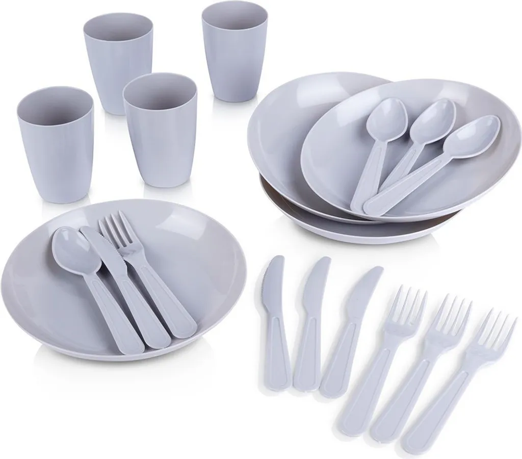 Kit Stoviglie Campeggio Tourist: Set Piatti e Posate Ultra-Leggeri