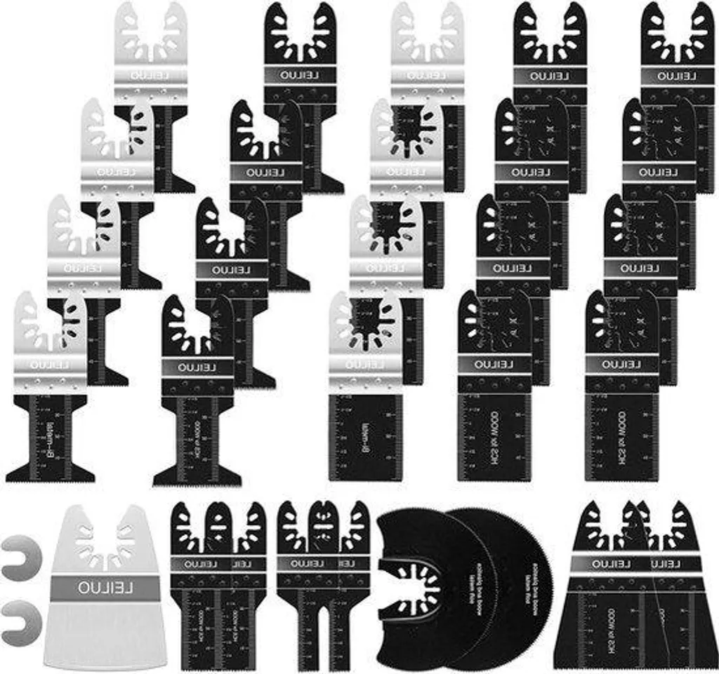 Lames d'outils oscillantes pour rénovation bois et métal, pack 31 pcs