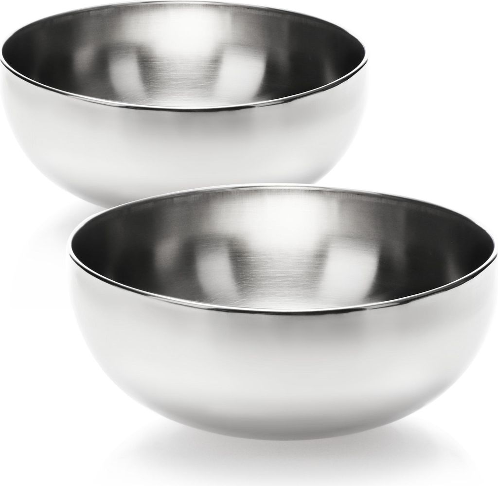 COM-FOUR 2x Salatschüssel aus Edelstahl - Schüssel Set - Rührschüssel - Obstschale - Metallschüssel - Edelstahlschüssel - Servierschüssel ...