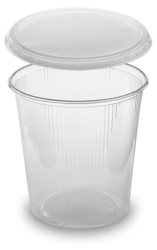 250x Rundbecher klar 500 ml mit Deckel PP mikrowellengeeignet