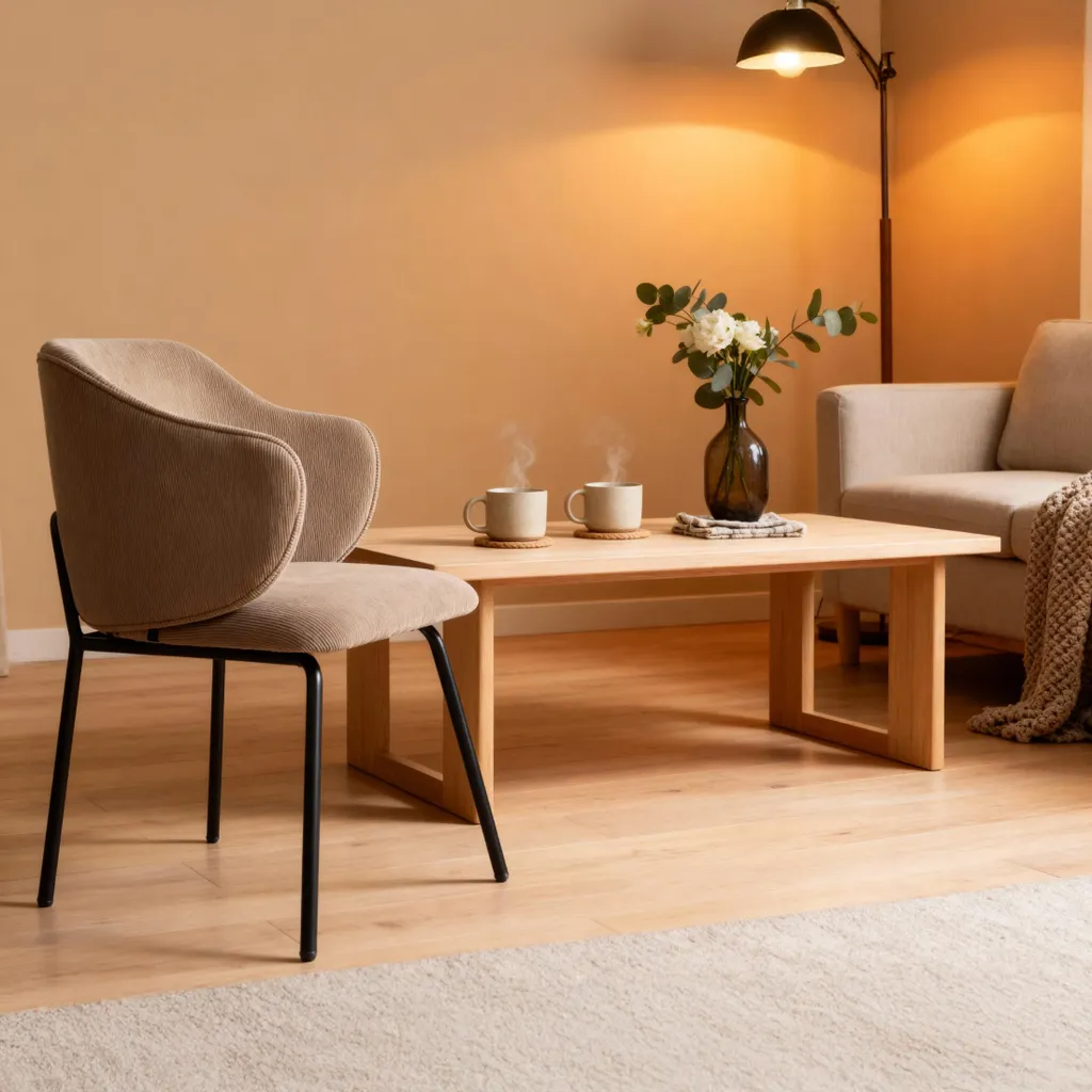 Chaise de Table en Velours Côtelé DALIA - Fauteuil de Repas Confort JUMIhome