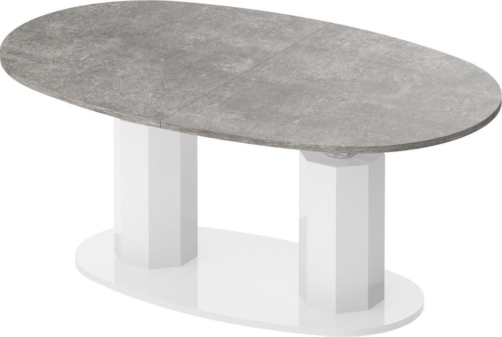 Design Couchtisch HBL-111 Tisch stufenlos höhenverstellbar ausziehbar oval Esstisch