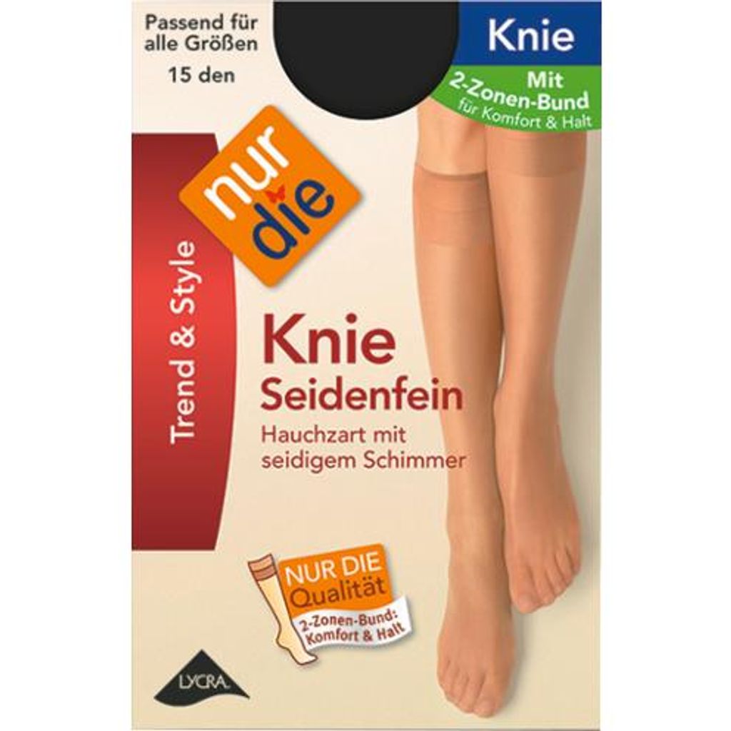 NUR DIE Kniestrümpfe Seidenfein 15 DEN - teint - one size Produktbild 