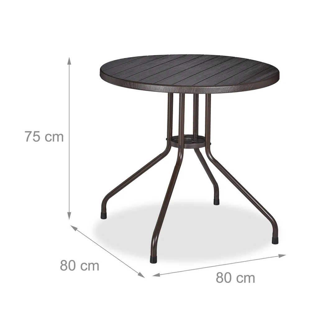 Table Ronde Extérieure Relaxdays pour Balcon et Terrasse - Métal Robuste