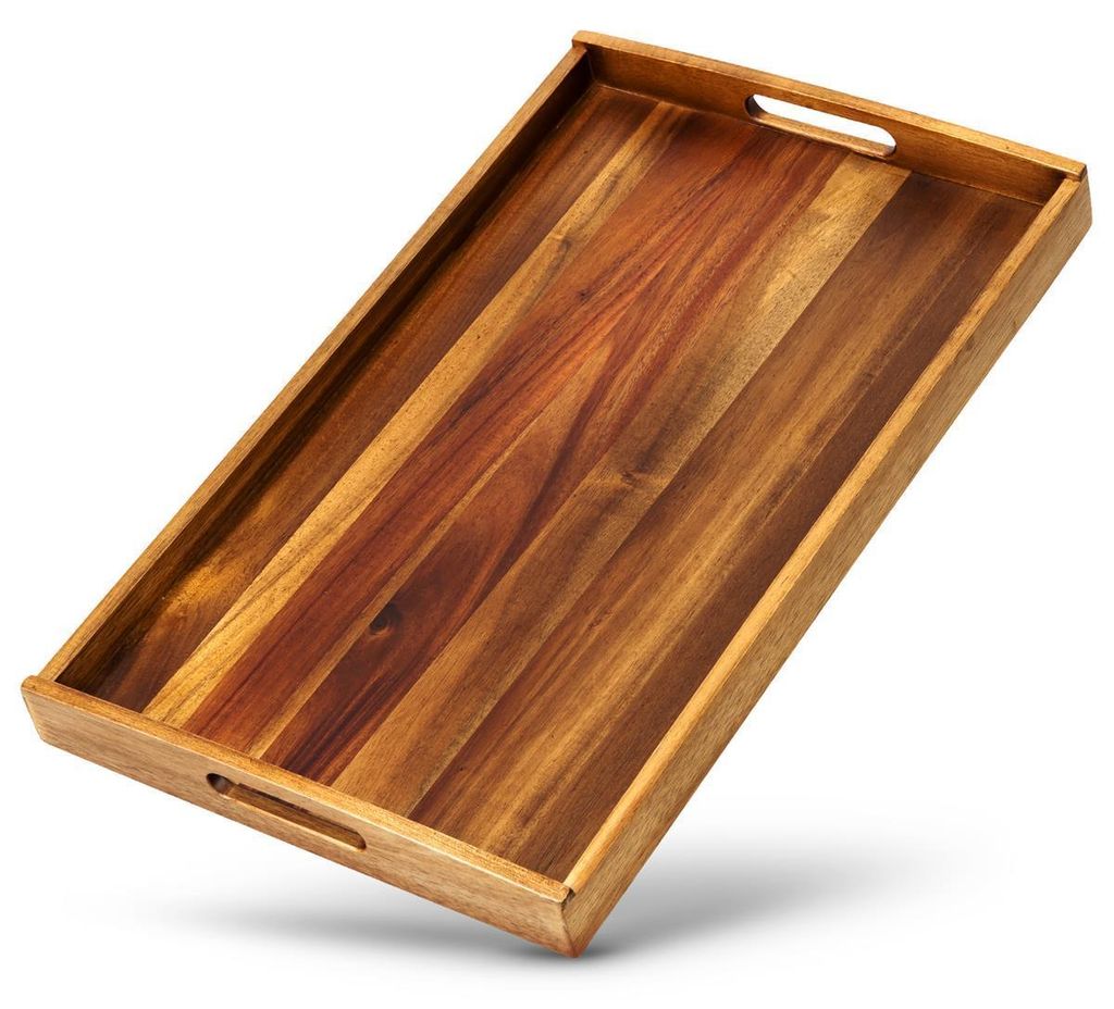 HEIMWERT Tablett Serviertablett Bambus Holz - besonders Produktbild 