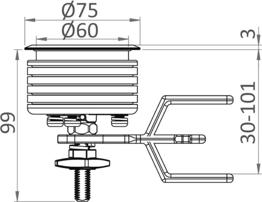 Loquet 75 mm Osculati 38.161.44 Eclipse MK2 en inox haute qualité