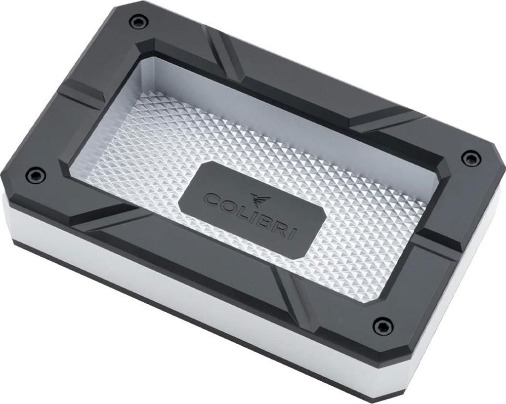 Colibri Zigarrenascher Aluminium Rally schwarz/silber