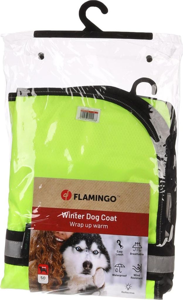 Flamingo Wintermantel Eisbär Fluo gelb, Rückenlänge: 50 cm