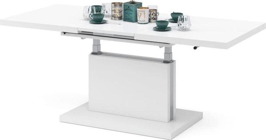 All4All Couchtisch Asti Höhenverstellbar - Ausziehbarer Wohnzimmertisch In Gold Craft Eiche