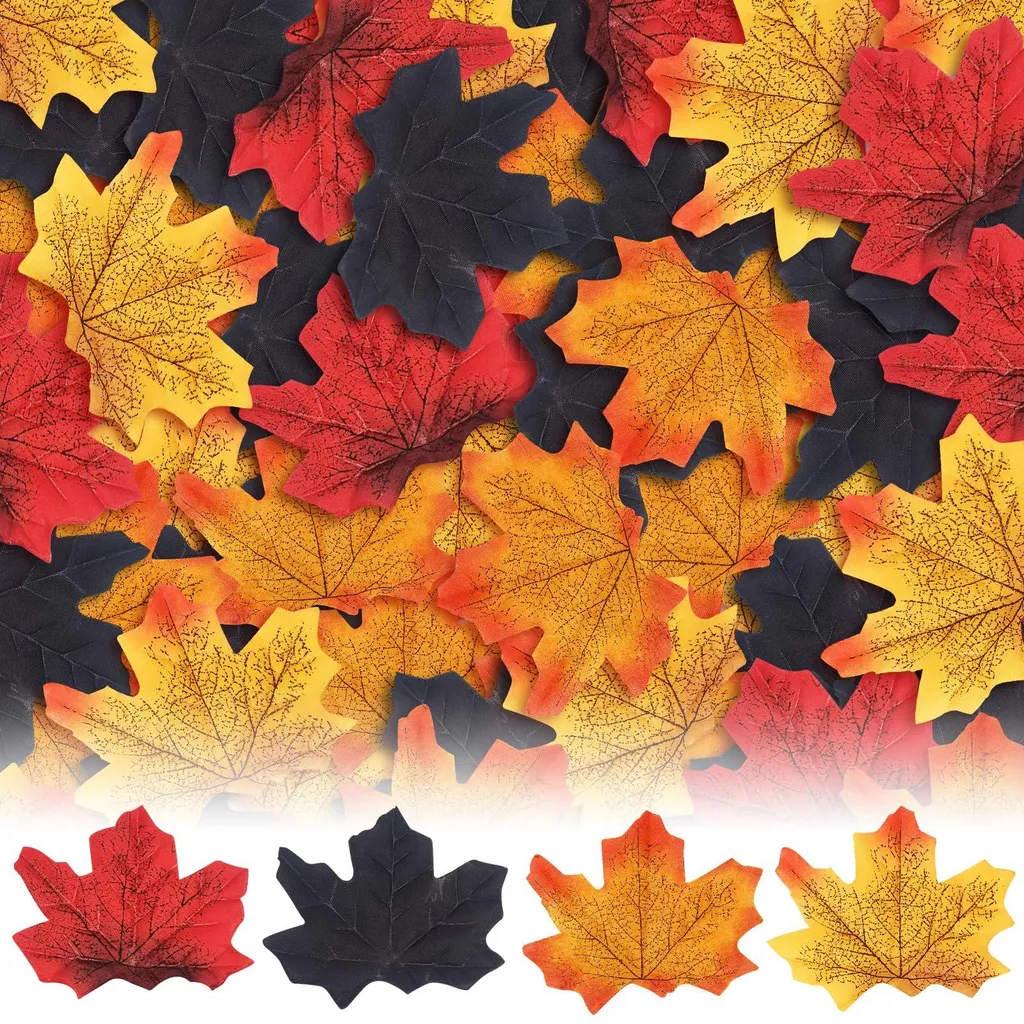 Décoration de Mariage d'Automne avec 200 Feuilles d'Érable Factices