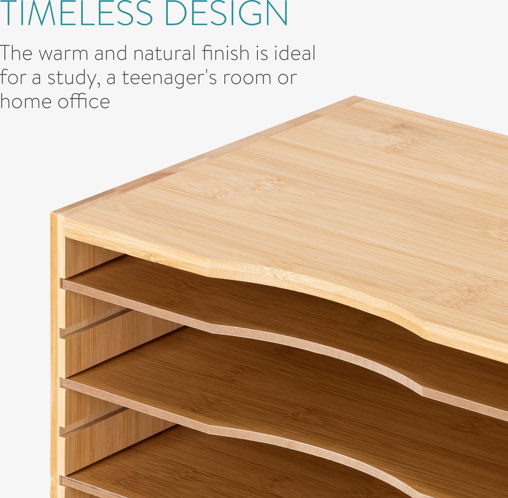 Dokumentenablage 9 Schichten - Holz Organizer A4, 18 Fächer, 52x33x49 Cm, Braun