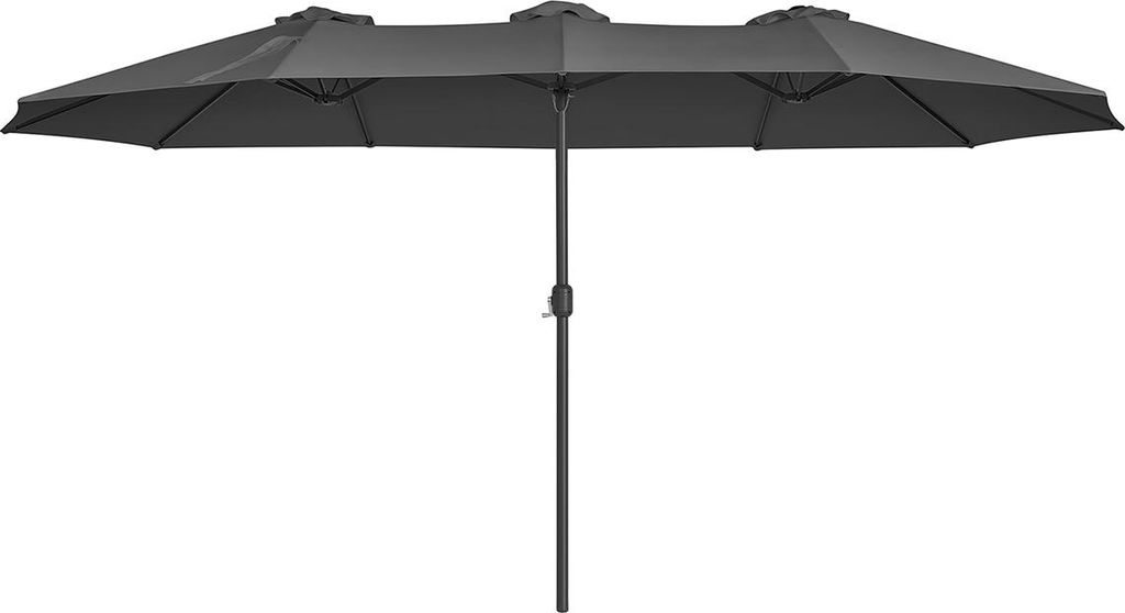 Großer Sonnenschirm 460 x 270 cm grau