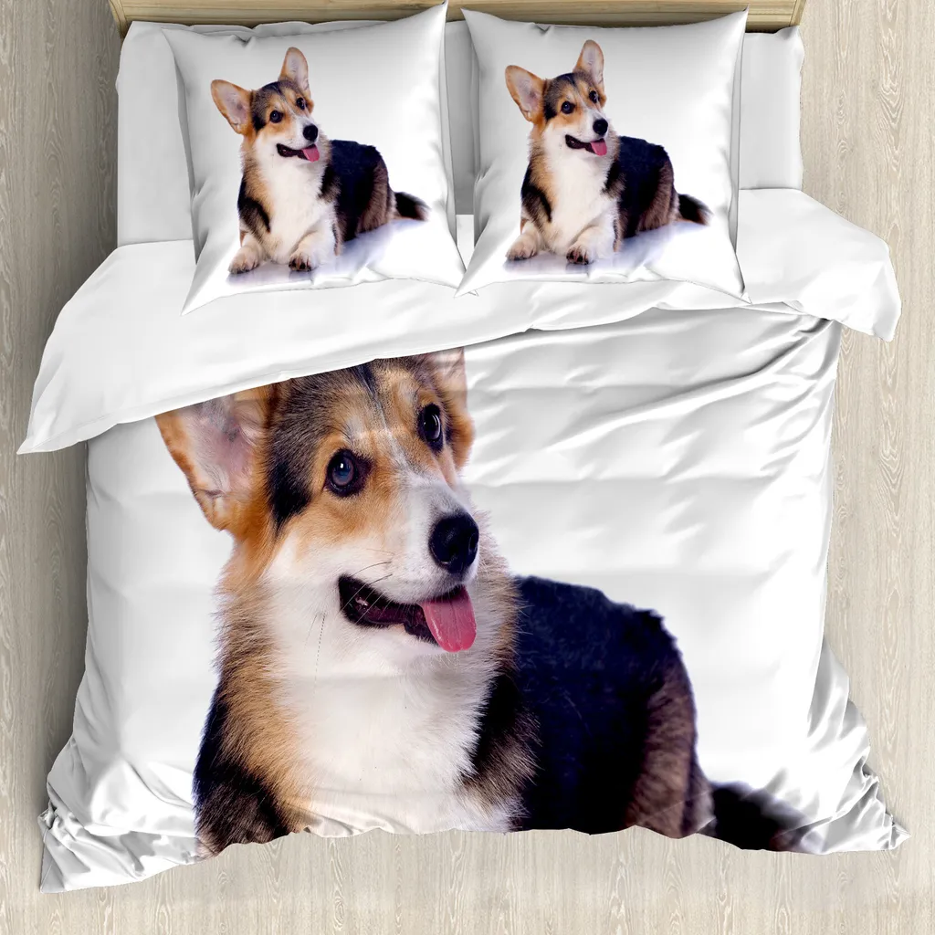 Housse de couette Corgi ABAKUHAUS 155x220 cm motif Welsh Pembroke