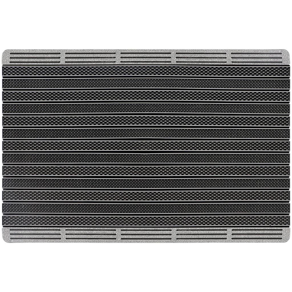Premium Schmutzfangmatte Außen & Innen 60x90 cm – rutschfest, wetterfest – Aluminium-Look Silber