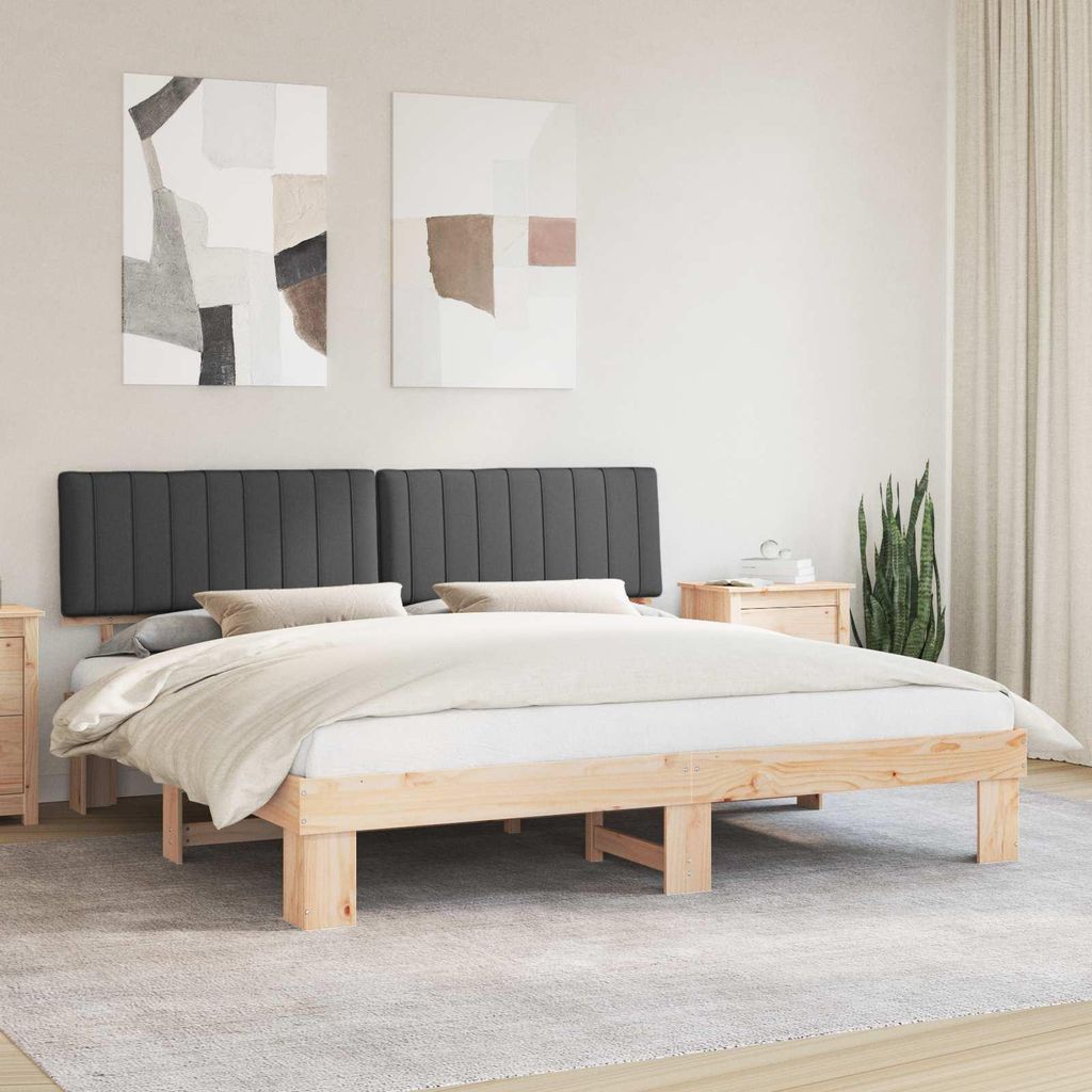 Maison Exclusive - Bettgestell mit gepolstertem Kopfteil Dunkelgrau 200 x 200 cm